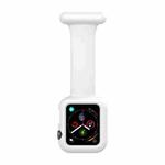 Silicone Nurse Brooch Watch Band Case For Apple Watch Series 8 / 7 45mm / 6&SE&5&4 44mm / 3&2&1 42mm(White)