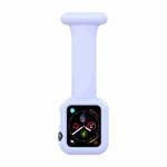 Silicone Nurse Brooch Watch Band Case For Apple Watch Series 8 / 7 45mm / 6&SE&5&4 44mm / 3&2&1 42mm(Chrysanthemum Blue)