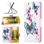 For Xiaomi Poco M4 Pro Colored Drawing Pattern Flip Leather Phone Case(Flowers Butterfly)