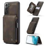 For Samsung Galaxy S22 CaseMe C20 Multifunctional Leather Phone Case(Dark Coffee)