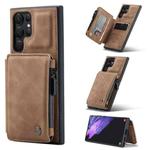 For Samsung Galaxy S22 Ultra CaseMe C20 Multifunctional Leather Phone Case(Brown)