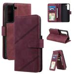 For Samsung Galaxy S22+ 5G Skin Feel Card Slot Leather Phone Case(Red)