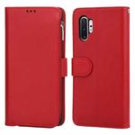 For Samsung Galaxy Note10+ Microfiber Zipper Horizontal Flip Leather Case(Red)