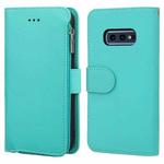 For Samsung Galaxy S10e Microfiber Zipper Horizontal Flip Leather Case(Green)