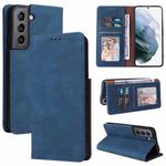 For Samsung Galaxy S22 5G Simple Suction Closure Leather Phone Case(Blue)