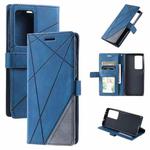 For Xiaomi Redmi K40S Skin Feel Splicing Leather Phone Case(Blue)