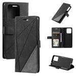 For Xiaomi Redmi 10C 4G Global/10 India Skin Feel Splicing Leather Phone Case(Black)