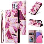 For Samsung Galaxy A33 5G Marble Bronzing Stitching Leather Phone Case(Purple)