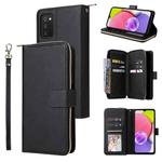 For Samsung Galaxy A03s EU Version 9 Card Slots Zipper Wallet Bag Leather Phone Case(Black)