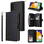 For Samsung Galaxy A13 5G 9 Card Slots Zipper Wallet Bag Leather Phone Case(Black)