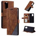 For OPPO Realme 8i Skin Feel Splicing Leather Phone Case(Brown)