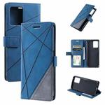 For OPPO Realme 9 Pro+ Skin Feel Splicing Leather Phone Case(Blue)