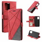 For OPPO Realme 9 Pro+ Skin Feel Splicing Leather Phone Case(Red)