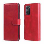 For OPPO Realme 9i / A36 / A76 / A96 4G Classic Calf Texture Flip Leather Case(Red)