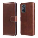 For OPPO Realme 9i / A36 / A76 / A96 4G Classic Calf Texture Flip Leather Case(Brown)