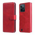 For OPPO Realme C31 Classic Calf Texture Flip Leather Case(Red)
