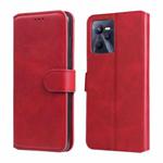 For OPPO Realme C35 Classic Calf Texture Flip Leather Case(Red)