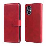 For OPPO Reno7 Z 5G / A96 5G Classic Calf Texture Flip Leather Case(Red)