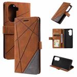 For Honor 60 Pro Skin Feel Splicing Leather Phone Case(Brown)
