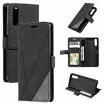 For Sony Xperia 5 III Skin Feel Splicing Leather Phone Case(Black)