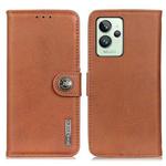 For OPPO Realme GT2 Pro KHAZNEH Cowhide Texture Horizontal Flip Leather Phone Case(Brown)