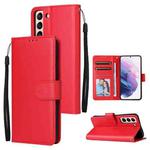 For Samsung Galaxy S22+ 5G 3 Card Slots Multifunctional Leather Phone Case(Red)