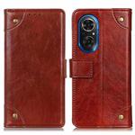 For Honor 50 SE / Huawei Nova 9 SE Copper Buckle Nappa Texture Horizontal Flip Leather Phone Case(Brown)