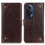 For Honor 50 SE / Huawei Nova 9 SE Copper Buckle Nappa Texture Horizontal Flip Leather Phone Case(Coffee)