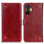 For Xiaomi Poco F4 GT 5G Copper Buckle Nappa Texture Horizontal Flip Leather Phone Case(Wine Red)