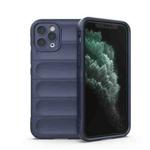 For iPhone 11 Pro Magic Shield TPU + Flannel Phone Case (Dark Blue)