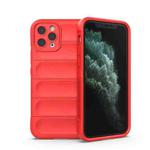 For iPhone 11 Pro Max Magic Shield TPU + Flannel Phone Case (Red)