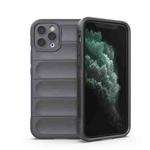 For iPhone 11 Pro Max Magic Shield TPU + Flannel Phone Case (Dark Grey)