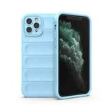 For iPhone 11 Pro Max Magic Shield TPU + Flannel Phone Case (Light Blue)