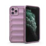 For iPhone 11 Pro Max Magic Shield TPU + Flannel Phone Case (Purple)