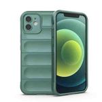For iPhone 12 Magic Shield TPU + Flannel Phone Case(Dark Green)