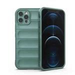 For iPhone 12 Pro Magic Shield TPU + Flannel Phone Case(Dark Green)