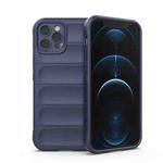 For iPhone 12 Pro Magic Shield TPU + Flannel Phone Case(Dark Blue)