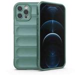 For iPhone 12 Pro Max Magic Shield TPU + Flannel Phone Case(Dark Green)
