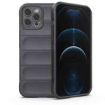 For iPhone 12 Pro Max Magic Shield TPU + Flannel Phone Case(Dark Grey)