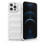 For iPhone 12 Pro Max Magic Shield TPU + Flannel Phone Case(White)