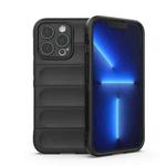 For iPhone 13 Pro Magic Shield TPU + Flannel Phone Case (Black)