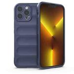 For iPhone 13 Pro Max Magic Shield TPU + Flannel Phone Case (Dark Blue)