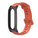 For Xiaomi Mi Band 6 / 5 / 4 / 3 Mijobs Flat Hole Silicone Watch Band, Style:GT Case(Orange+Black)