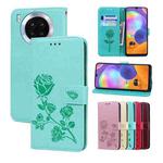 For Huawei nova 8i Rose Embossed Leather Phone Case(Green)