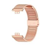For Huawei Watch Fit Mijobs Milan Buckle Stainless Steel Watch Band(Rose Gold)