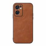 For OPPO Reno7 5G International Version / Find X5 Lite Cowhide Texture PU Phone Case(Brown)