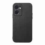 For OPPO Reno7 5G International Version / Find X5 Lite Wood Texture PU Phone Case(Black)