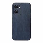 For OPPO Reno7 5G International Version / Find X5 Lite Wood Texture PU Phone Case(Blue)
