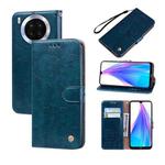 For Huawei nova 8i Oil Wax Texture Leather Phone Case(Blue)