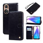 For Huawei nova 9 Oil Wax Texture Leather Phone Case(Black)
